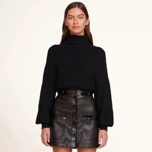 STAUD Paper Faux Leather Mini Skirt Size 8